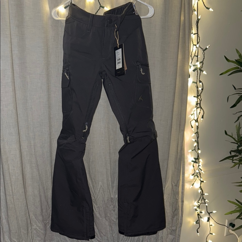 Black Ski Pants with Zipper Details